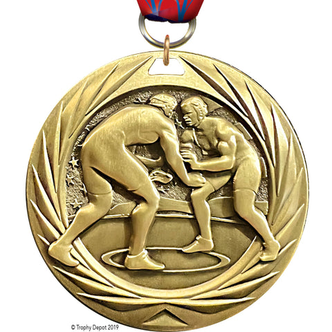 Wrestling Male 1.75 inch Blade 3D Diecast Medal [MBD1-WSM]