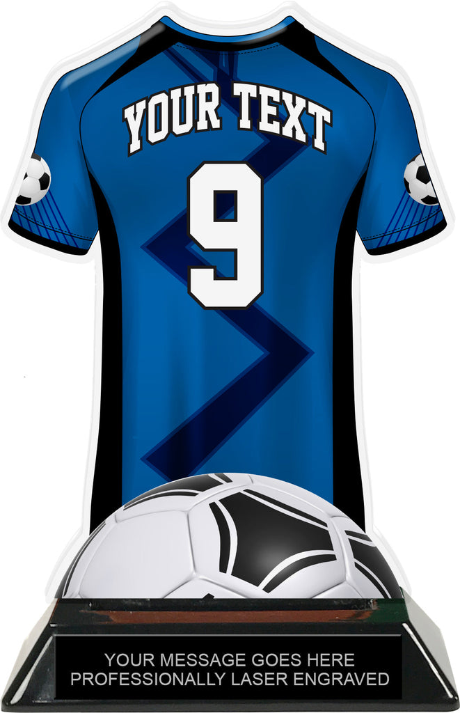 Soccer Jersey Colorix-T Acrylic Trophy- Blue [TACR7-JSY-SC-BLU-Q]