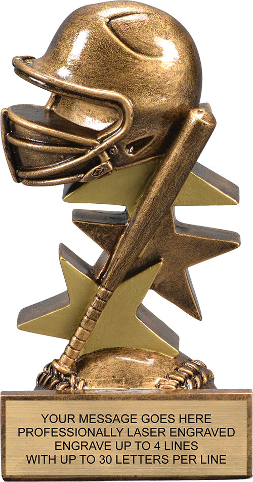 Softball Triple Star Resin Trophy [RP3STR-SB-5]