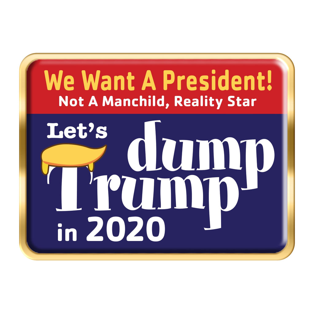 Let's Dump Trump Rounded Corner Rectangle Pin - 1.25 x 0.75 inch [PCPD-POL-TRUMP-MANCHILD]
