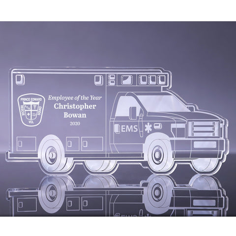 1 inch Thick Ambulance Acrylic Award - 11 inch [A1AMB11-Q]