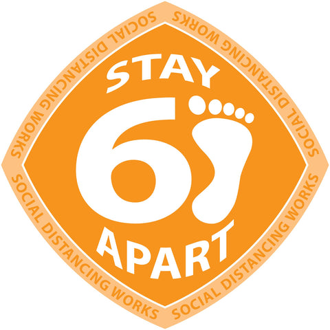 6 ft Apart - Distancing Works Floor Decal - 12 inch [FD12-S6FASDW]