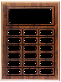 Walnut Finish Perpetual Plaque - 12 x 15.5 inch [P18P]