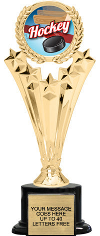 5 Star Wreath Color Insert Trophy on Black Weighted Base [TRDM505]