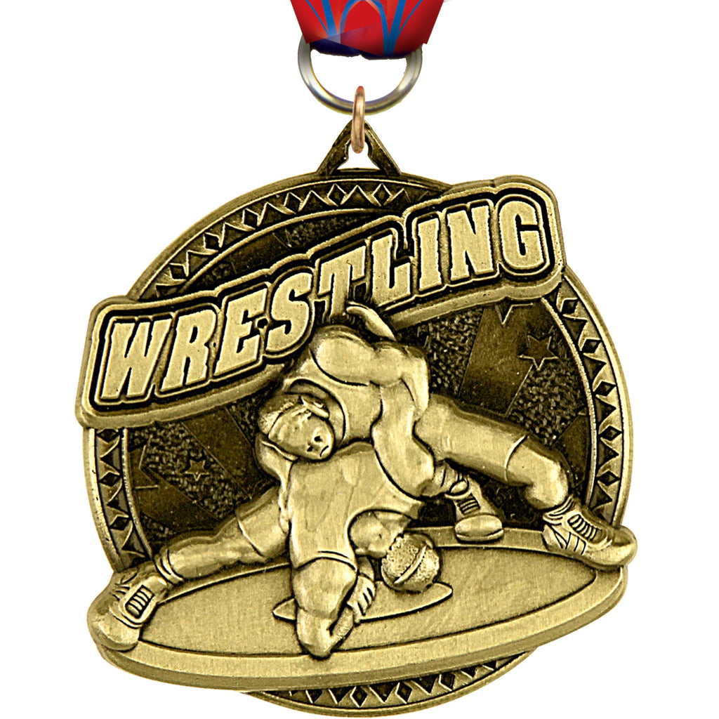 Wrestling Ultra-Impact 3-D Medal [MDTD2-WS]