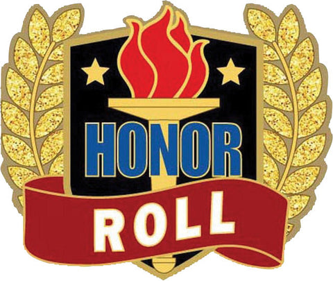 Wreath & Torch Scholastic Enamel Pin- Honor Roll [PMEP-9]