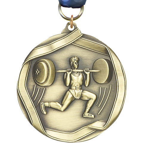 Weightlifting Male Banner Edge Medal [M2RE-WLM]