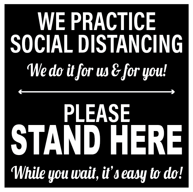 We Practice Social Distanceing Floor Decal - 17 inch [FD17-WPSD]