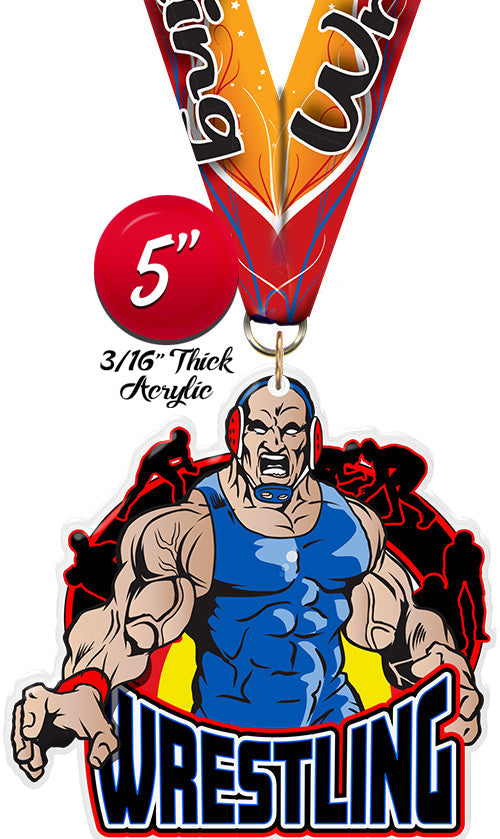 Wrestling Colorix-M Acrylic Medal [MACR5-WS-Q]