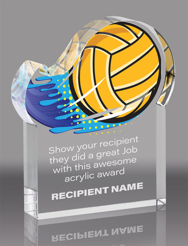 Water Polo Splatters Acrylic Award- 5x6 inch [ASLM-56-WTRPLO-Q]