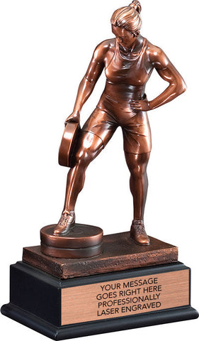 Weightlifter Bar in Hand Gallery Resin Trophy- Female [GRS85BIHF-WLF]