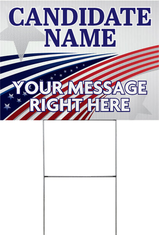 Wavy Political Yard Sign - 24 x 18 inch [YS2418-POL-WVY2]