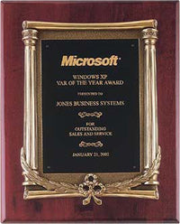 Rosewood Stained Piano Finish Plaque with Bronze Finish Casting [TD3825]