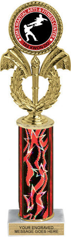 Wreath & Torch Custom Insert Trophy w/ Column - 12 inch [TXi12-C50]