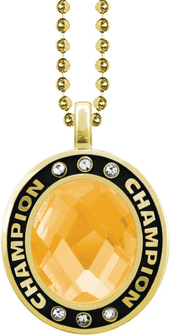 Yellow Gem Gold Champion Charm [CSOV-CHMP-STN-YLW-G]