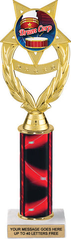 Wreath Victory Color Insert Trophy w/ Column [Ti12-J97]