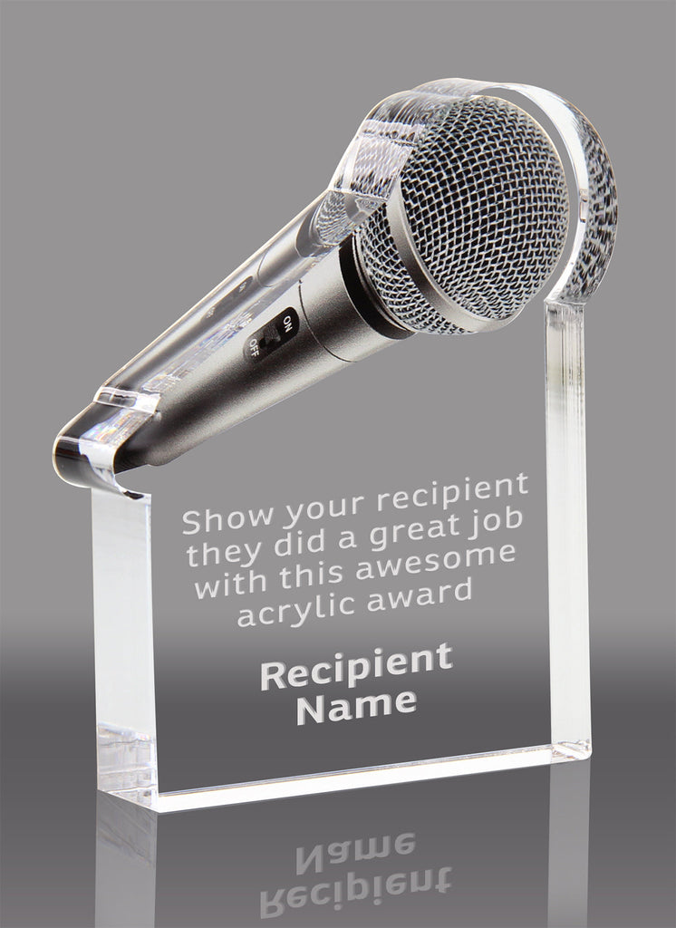 Microphone Acrylic Award- 3x4 inch [AMIC-4-Q]