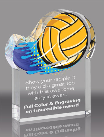 Water Polo Splatters Acrylic Award- 3x4 inch [ASLM-34-WTRPLO-Q]