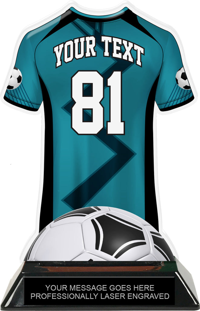 Soccer Jersey Colorix-T Acrylic Trophy- Teal [TACR7-JSY-SC-TEAL-Q]