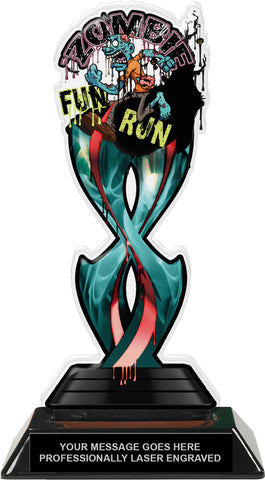 Zombie Fun Run Tribal Flames Acrylic Trophy - 8.5 inch [TACR85-TF-ZMBFNRN-Q]