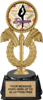 Wreath & Torch Color Insert Trophy on Synthetic Regal Base [TRGi-C50]